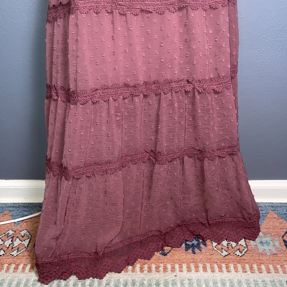 Lulus Dreaming of You Mauve Purple Swiss Dot Midi Dress - Picture 8 of 11